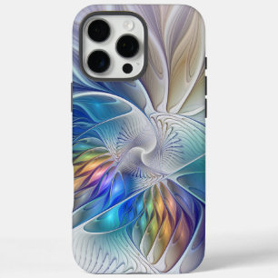 Floral Fantasy, Colourful Abstract Fractal Flower iPhone 16 Pro Max Case