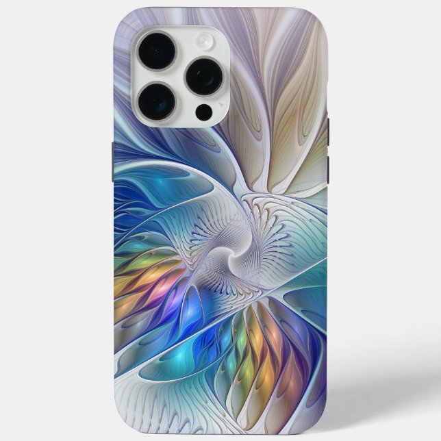 Floral Fantasy, Colourful Abstract Fractal Flower Case-Mate iPhone Case (Back)