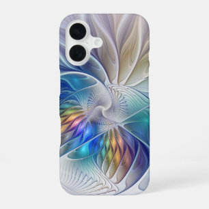 Floral Fantasy, Colourful Abstract Fractal Flower iPhone 16 Case
