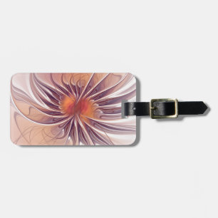 Floral Fantasy, Colourful Abstract Fractal Flower. Luggage Tag