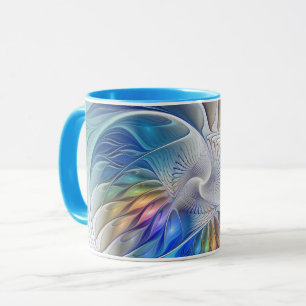 Floral Fantasy, Colourful Abstract Fractal Flower Mug