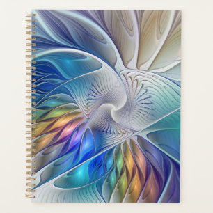 Floral Fantasy, Colourful Abstract Fractal Flower Planner