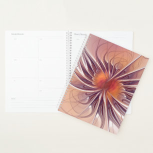 Floral Fantasy, Colourful Abstract Fractal Flower. Planner