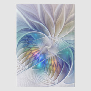 Floral Fantasy, Colourful Abstract Fractal Flower Tissue Paper