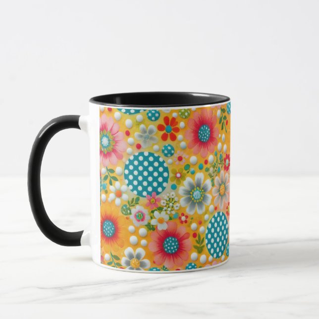 Floral Fantasy Elegant Coffee Mug (Left)