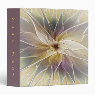 Floral Fantasy Gold Aubergine Abstract Art Text Binder