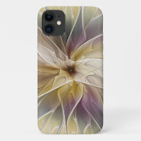 Floral Fantasy Gold Aubergine Abstract Fractal Art