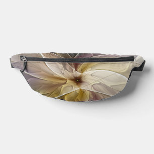 Floral Fantasy Gold Aubergine Abstract Fractal Art Fanny Pack
