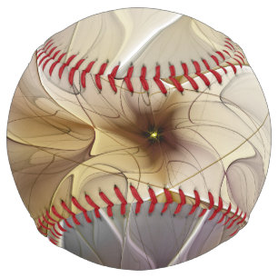 Floral Fantasy Gold Aubergine Abstract Fractal Art Softball
