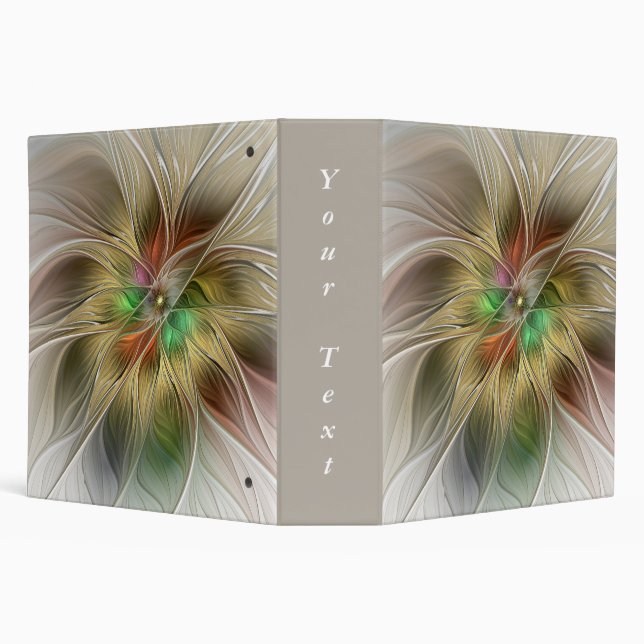 Floral Fantasy Gold Modern Abstract Fractal Text Binder (Background)