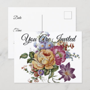 Floral Fantasy  Invitation Postcard