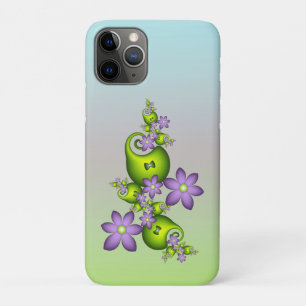 Floral Fantasy Lilac Flowers Green Shapes Fractal iPhone 11 Pro Case