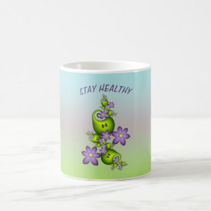 Floral Fantasy Lilac Flowers Green Shapes Fractal Coffee Mug