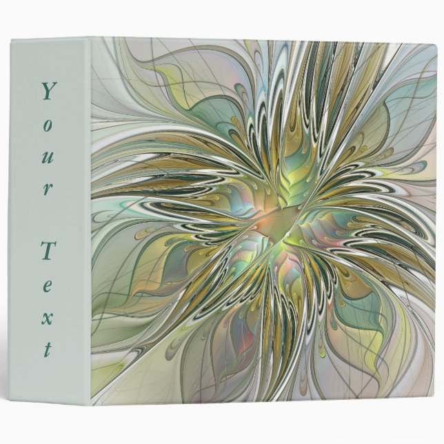 Floral Fantasy Modern Art Flower With Gold Text Binder (Front/Spine)
