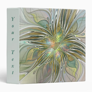 Floral Fantasy Modern Art Flower With Gold Text Binder