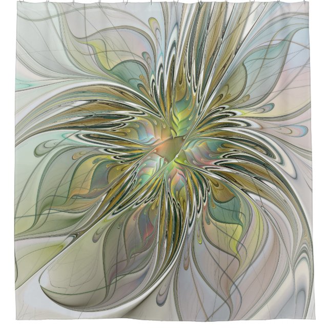 Floral Fantasy Modern Fractal Art Flower With Gold (Front)