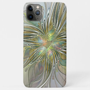 Floral Fantasy Modern Fractal Art Flower With Gold iPhone 11 Pro Max Case
