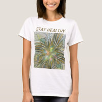 Floral Fantasy Modern Fractal Art Flower With Gold