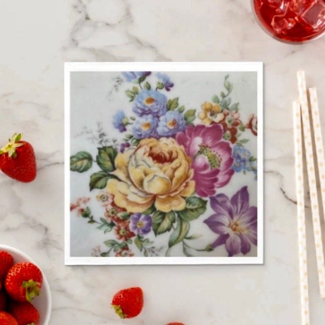 Floral Fantasy  Napkin (Floral Fantasy Napkins Coined or standard napkin sold in quantities of 50. )