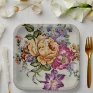 Floral Fantasy  Paper Plate