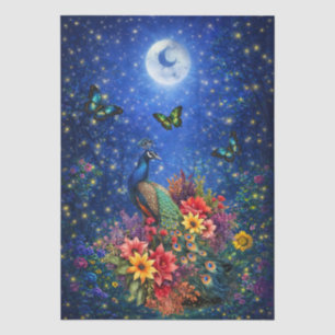 Floral Fantasy Peacock & Butterflies Decoupage Tissue Paper