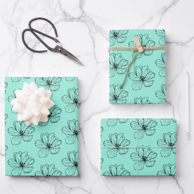 Floral Fantasy Seamless wrapping paper (Front)