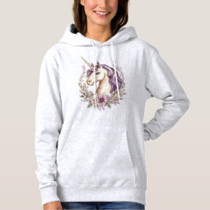 Floral Fantasy Unicorn (1) Hoodie