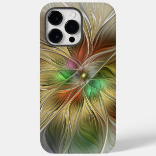 Floral Fantasy With Gold Modern Abstract Fractal Case-Mate iPhone 14 Pro Max Case