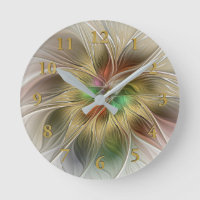 Floral Fantasy With Gold Modern Abstract Fractal
