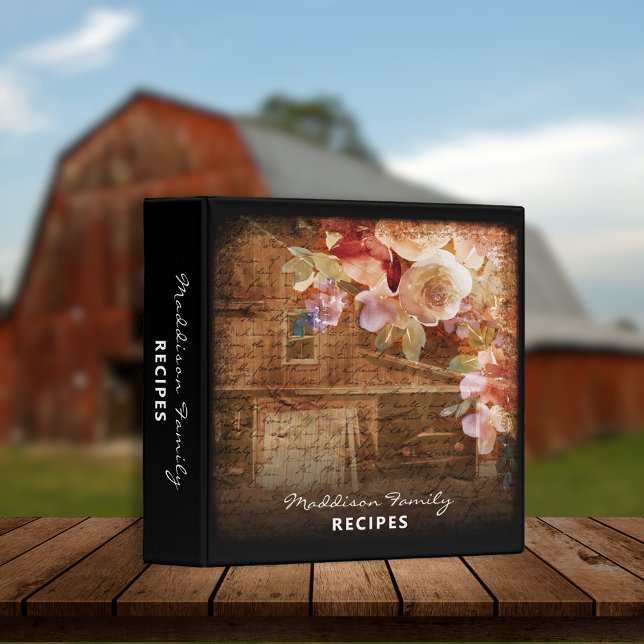 Floral Farmhouse Rustic Barn Recipe Book Binder (Creator Uploaded)