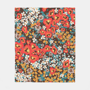 Floral fashion spring, summer woman dress fleece blanket