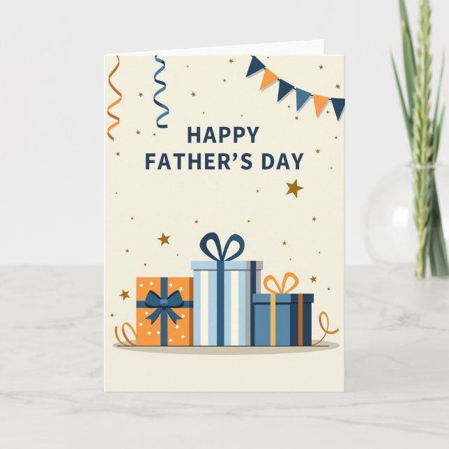 Floral Fathers Day Boxes Card (Front)