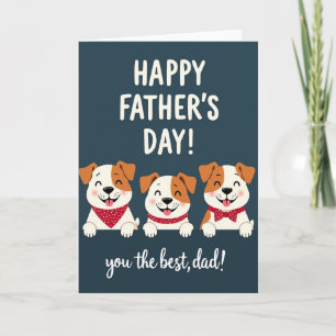 Floral Fathers Day Puppies Card
