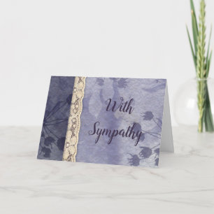 Floral Faux Lace Large Font Sympathy Card