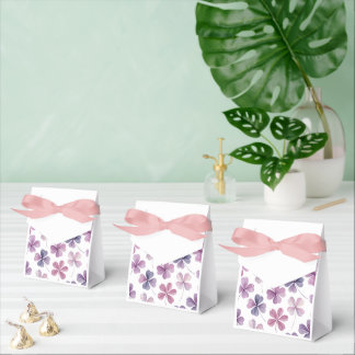 “Floral Favour Box – Pink and Purple Clover Design