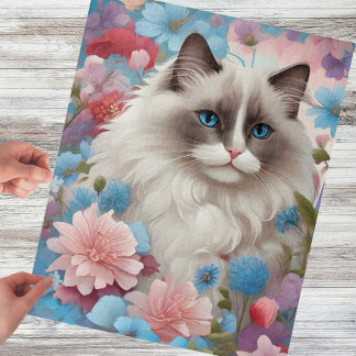 Floral Feline Fantasy Jigsaw Puzzle