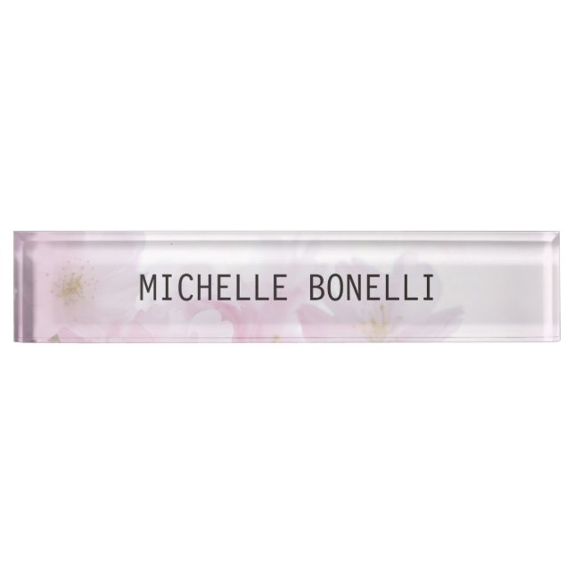 Floral Feminine Professional Plain Legible Modern Nameplate (Front)