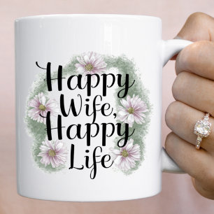 Floral Femme heureuse, Joyeuse Mug de vie