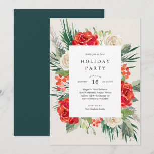 Floral Festivities Holiday Party Invitation