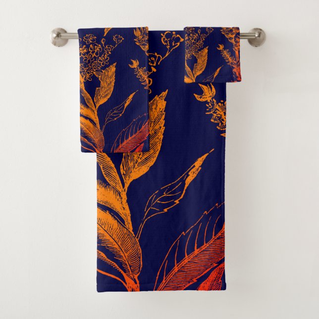 Floral Feuille Orange de la marine moderne (En situation)