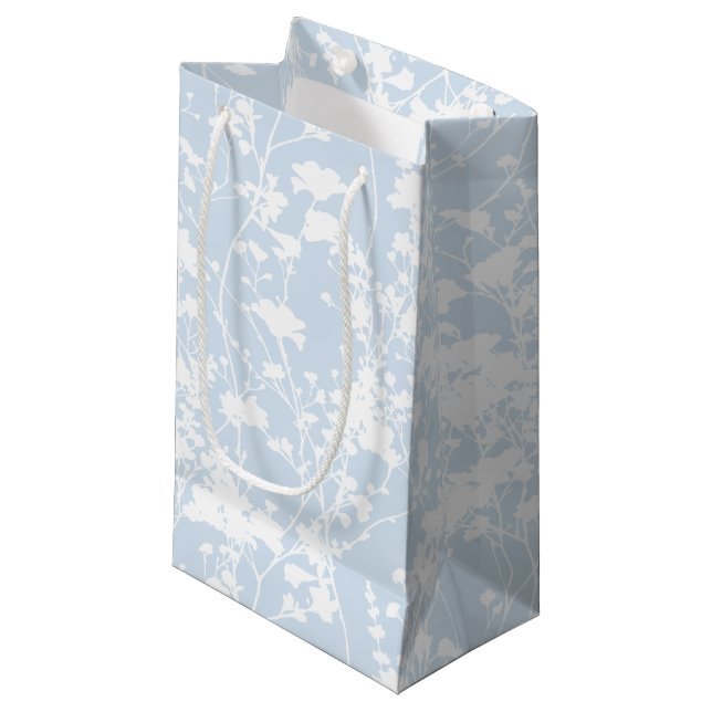 Floral Field (Powder Blue) Small Gift Bag (Front Angled)