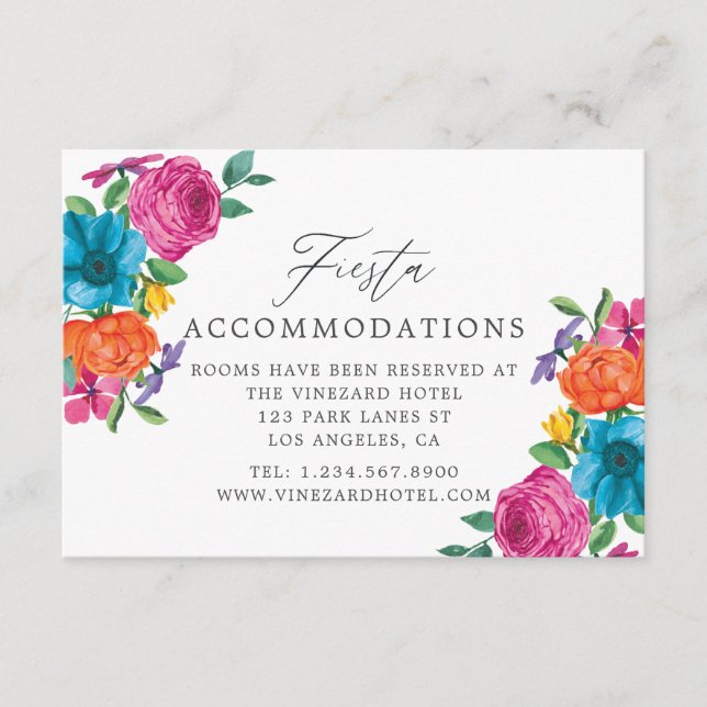 Floral Fiesta Accommodations Enclosure Card (Front)