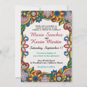 Floral Fiesta Faire-part de mariage espagnole