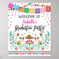 Floral Fiesta Graduation Party Affiche de bienvenu