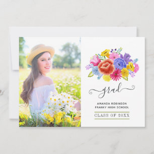 Floral Fiesta Graduation Photo Announcement