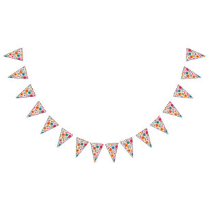 Floral Fiesta Spanish Birthday Party Pattern Bunting Flags