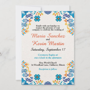 Floral Fiesta Spanish Wedding invitation