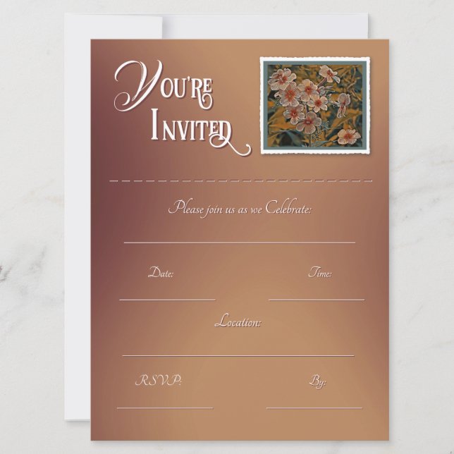 Floral Fill-In Invitation  (Front)