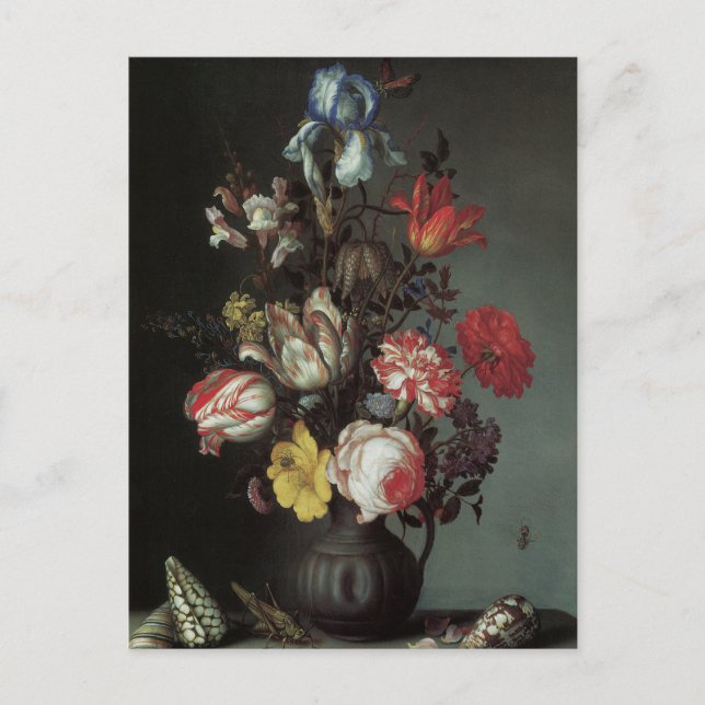 Floral Fine Art with Roses Tulips Irises Postcard (Front)