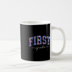 Floral First Grade Teacher Student First Day Of 1s Coffee Mug